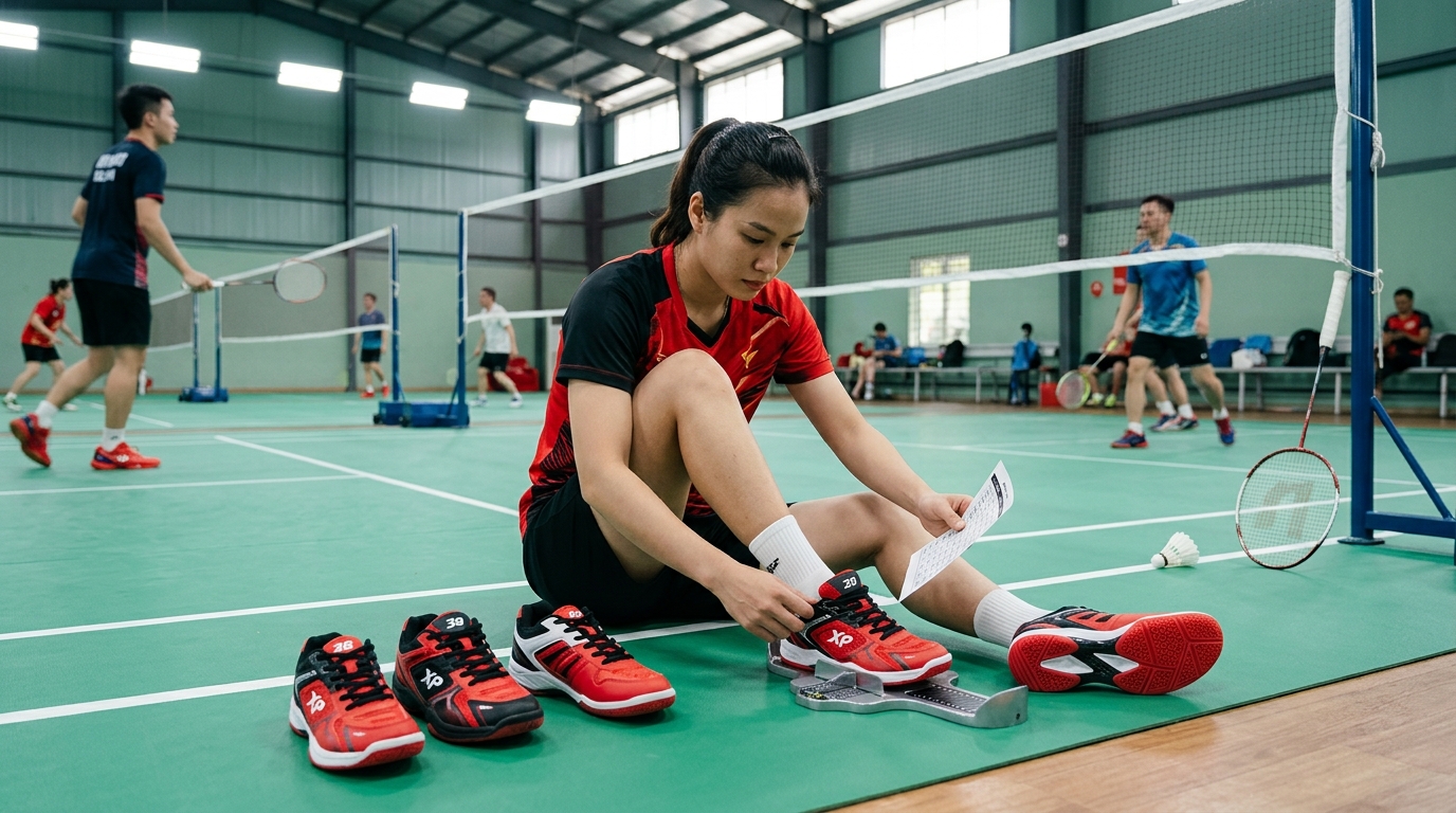[Sản phẩm] Giày Cầu Lông Xp - Làm thế nào để chọn đúng kích cỡ Giày Cầu Lông Xp phù hợp với chân bạn?